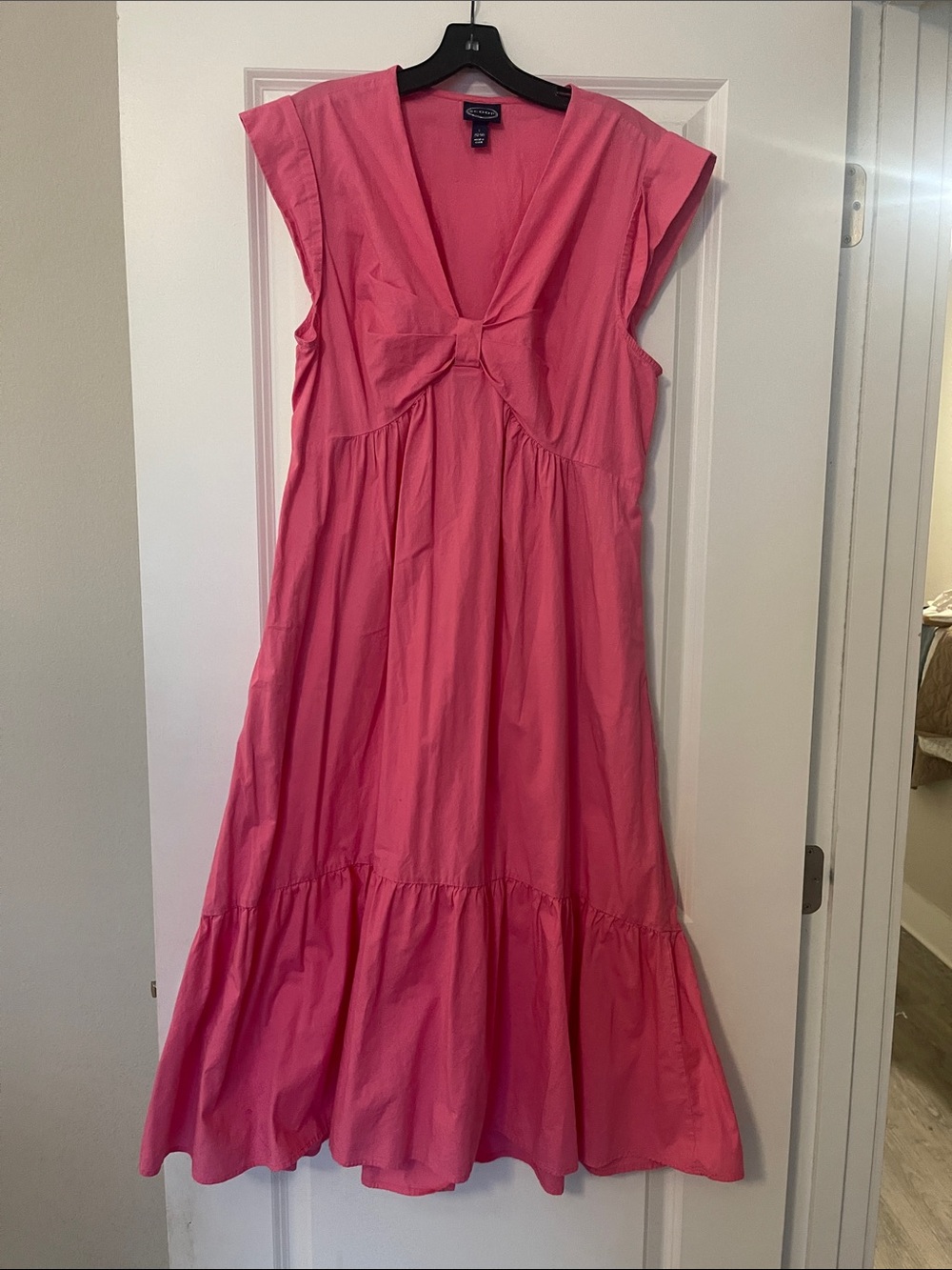 Bright Pink Bow-Front Midi Dress by Ralph Lauren
